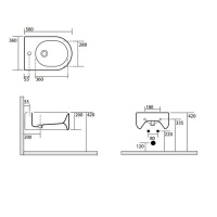 биде подвесное 50х36см, с 1отв под смеситель, цвет: белый - Gidratop.ru изображение