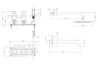 Душевая система ABBER Wasser Kreis 316 AF8150BST скрытого монтажа с изливом, термостат, сталь брашированная - Gidratop.ru изображение