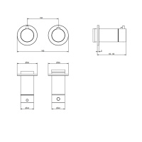 Gessi Ingranaggio встраиваемый термостат для душа, с 2мя независимыми выходами, (внешние части), цвет Finox Brushed Nickel - Gidratop.ru изображение