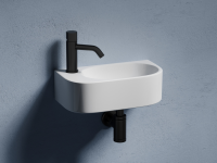 Умывальник подвесной прямоугольный (чаша справа, отверстие под смеситель слева) Element 409x224x110мм - Gidratop.ru изображение