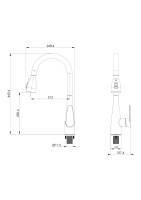 Смеситель для кухни с выдвижным изливом WONZON & WOGHAND, Белый матовый (WW-121E201B-MW) - Gidratop.ru изображение