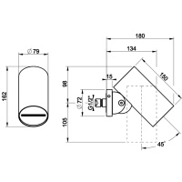 GESSI 316 RIGATO верхний душ Oslash;79 мм., с настенным креплением, водопад, цвет Steel Brushed - Gidratop.ru изображение