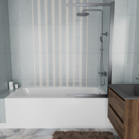 Ванна акриловая Vincea VBT-2S180-FR с каркасом 1800*800*430, пристенная, цвет белый - Gidratop.ru изображение