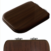 Сиденье для унитаза, микролифт, цвет: noce/хром - Gidratop.ru изображение