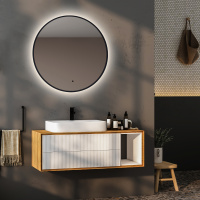 Зеркало ABBER Mond AG6204SCB-0.77 с подсветкой, бесконтактный выключатель, диммер, черный - Gidratop.ru изображение