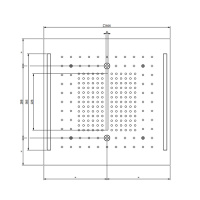 GESSI COLOUR верхний душ 500х500 мм., встраиваемый в потолок, 3 режима, хромотерапия, внешняя часть, цвет Black Metal Brushed PVD - Gidratop.ru изображение