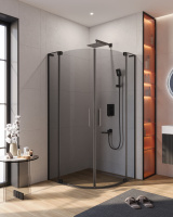 Душевой уголок CEZARES SLIDER-R-2-80/90-GRIGIO-NERO - Gidratop.ru изображение