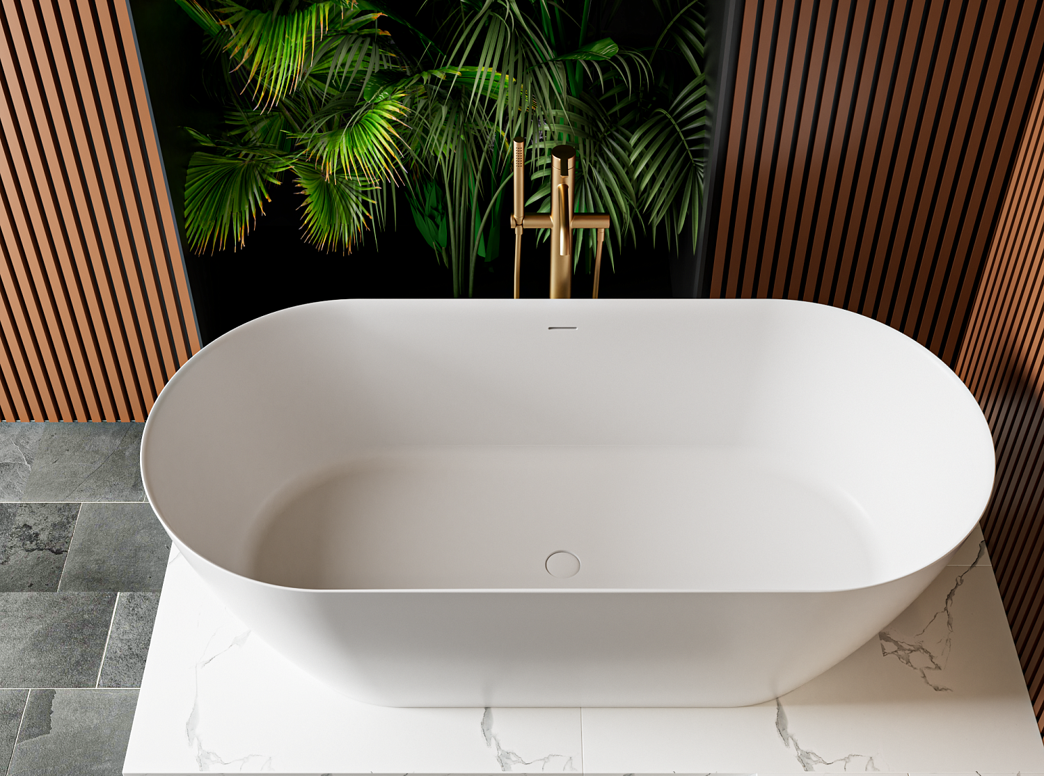 Ванна из искусственного камня Solid Surface CEZARES CZR-RELAX-170-80-57-SSB