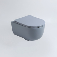 Унитаз подвесной Evo VT1-34SMO безободковый, цвет океан матовый, ультратонкое soft-close сиденье - Gidratop.ru изображение