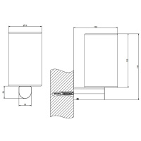 GESSI Rilievo стакан настенный, цвет: черный/хром - Gidratop.ru изображение
