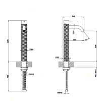 GESSI 316 смеситель высокий для раковины на 1 отверстие без донного клапана, h=305мм , излив 123мм, цвет: steel brushed - Gidratop.ru изображение