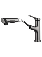 Смеситель для раковины с выдвижным изливом WONZON & WOGHAND, Темный графит (WW-A40862-BGG) - Gidratop.ru изображение