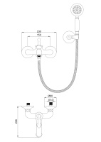 Смеситель для ванны с душем WONZON & WOGHAND STEAM, Темный графит (WW-88639008-BGM) - Gidratop.ru изображение