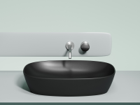 Умывальник чаша накладная овальная (цвет Черный Матовый) Element 600x380x138мм - Gidratop.ru изображение