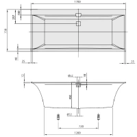 Квариловая ванна Villeroy&Boch Squaro Edge 12, 170 x 75 см, UBQ170SQE2DV-01 - Gidratop.ru изображение