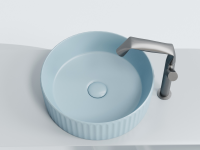 Умывальник чаша накладная круглая (цвет Голубой Матовый) Element 360x360x115мм - Gidratop.ru изображение