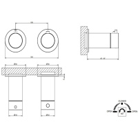 GESSI 316 смеситель для душа встраиваемый, термостатический, с переключателем на 2 положения, внешняя часть, цвет Steel Brushed - Gidratop.ru изображение