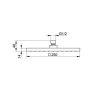 Верхний душ Keuco Edition 300 53086370100 квадратный, 25 x 25 см, 1 режим струи, цвет черный матовый - Gidratop.ru изображение