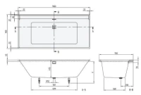 Ванна Villeroy&Boch Collaro UBA199COR2EV-01, 190 x 90 см, белый alpin/Champagne - Gidratop.ru изображение