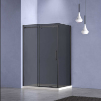 Душевой уголок Como-N VSR-4CN9013CGB, 1300*900, черный, стекло тонированное - Gidratop.ru изображение