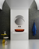 Раковина накладная прозрачная ABBER Kristall AT2801Opal коричневая - Gidratop.ru изображение