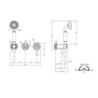 GESSI VENTI20 смеситель встраиваемый, однорычажный, с перекл. на 2 положения, с ручным душем и шлангом 1500 мм., вн часть, цвет Finox Brushed Nickel - Gidratop.ru изображение