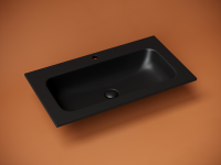 Раковина накладная мебельная Grace прямоугольная c отверстием под смеситель, 810x457x137мм, цвет черный матовый, арт. CN7012MB - Gidratop.ru изображение