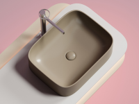 Умывальник чаша накладная прямоугольная (цвет Капучино Матовый) Element 505x380x150мм - Gidratop.ru изображение