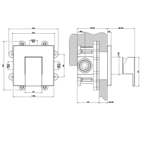 Gessi Rettangolo встраиваемый однорычажный смеситель, без излива(внешние части), цвет: хром - Gidratop.ru изображение
