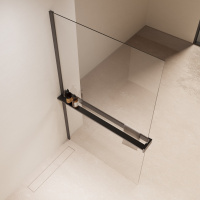 Душевая перегородка Walk-In VSW-1HR100CLGM, 1000*2000, вороненая сталь, стекло прозрачное - Gidratop.ru изображение