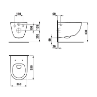 Подвесной унитаз Laufen Pro, безободковый, цвет белый, 8.2096.0.000.000.1 - Gidratop.ru изображение