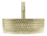 Раковина накладная стеклянная ABBER Glas AK2301GG золото - Gidratop.ru изображение