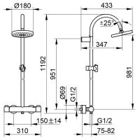 Душевая система Keuco Plan Blue 53924010200, цвет хром - Gidratop.ru изображение