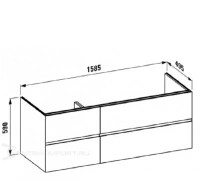 Тумба под раковину Laufen Palomba 160 см, подвесная, цвет белый матовый, 4.0740.4.180.220.1 - Gidratop.ru изображение