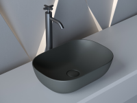 Умывальник чаша накладная прямоугольная (цвет Темный Антрацит Матовый) Element 455x325x135мм - Gidratop.ru изображение