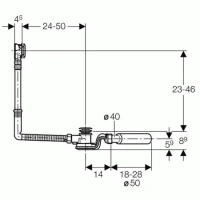 Слив-перелив Geberit 150.756.21.1 для ванны с кнопкой слива, удлиненный, хром глянцевый - Gidratop.ru изображение