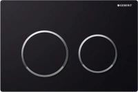 Кнопка Geberit Omega Type 20 115.085.KM.1, черная, глянцевый хром - Gidratop.ru изображение