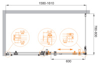 Душевой уголок CEZARES STYLUS-O-M-AH-1-160/80-C-Cr - Gidratop.ru изображение