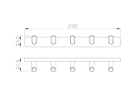 Вешалка с 5 крючками для ванной WONZON & WOGHAND GRAFFITY, Темный графит (WW-9355) - Gidratop.ru изображение