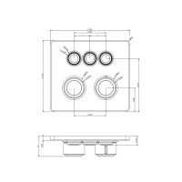 GESSI HI-FI ECLECTIC смеситель для душа настенный встраиваемый, термостатический, с 3 запорными кнопками, цвет Black XL - Gidratop.ru изображение