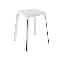 Табурет Keuco Axess 35082010051, цвет хром/белый - Gidratop.ru изображение