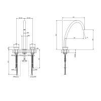 GESSI Origini смеситель для раковины высокий на 3 отв, без донного клапана, цвет:Warm Bronze Br. PVD - Gidratop.ru изображение