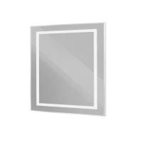 Зеркало в алюминиевой раме со встроенным светильником и сенсорным выключателем по периметру рамы, SPC-KRAFT-900-800-SENS-AL, 900x800x32 мм - Gidratop.ru изображение