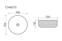 Раковина накладная круглая 356x356x135, цвет белый матовый - Gidratop.ru изображение