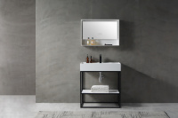 Консоль с раковиной ABBER Stein AS2630 напольная, белая матовая - Gidratop.ru изображение