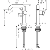 Смеситель для раковины Hansgrohe Tecturis S 73341670, цвет черный матовый - Gidratop.ru изображение
