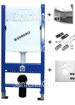 Монтажный элемент Geberit Duofix UP182 458.161.21.1 для унитаза в комплекте с кнопкой хром Delta 21 и крепежом, 1,20 м