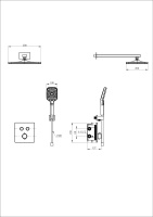 Душевая система с термостатом встраиваемая WONZON & WOGHAND, Черный матовый (WW-D2017-B-MB) - Gidratop.ru изображение