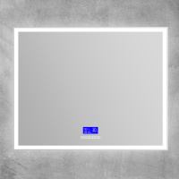 Зеркало с встроенным светильником, сенсорным выключателем, bluetooth, цифровым термометром, радио SPC-GRT-1000-800-LED-TCH-RAD, 12W, 220-240V, 1000x30x800 - Gidratop.ru изображение