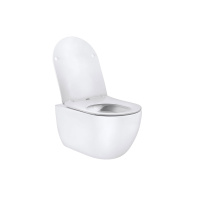 Унитаз подвесной Evo VT1-34 безободковый, цвет белый, ультратонкое soft-close сиденье - Gidratop.ru изображение
